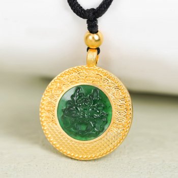 GP1008-黄金翡翠龙牌...