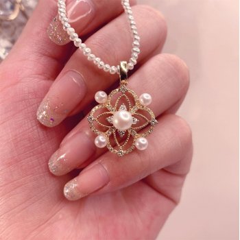 LFZD004 黄钻石珍珠吊...