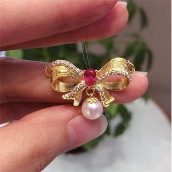 足金-蝴蝶结吊坠