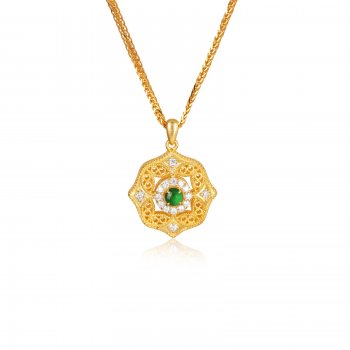 GP0208-黄金翡翠吊坠