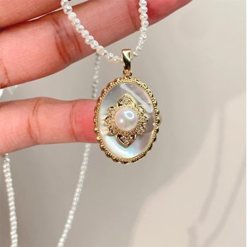 LFZD002 黄钻石珍珠吊...